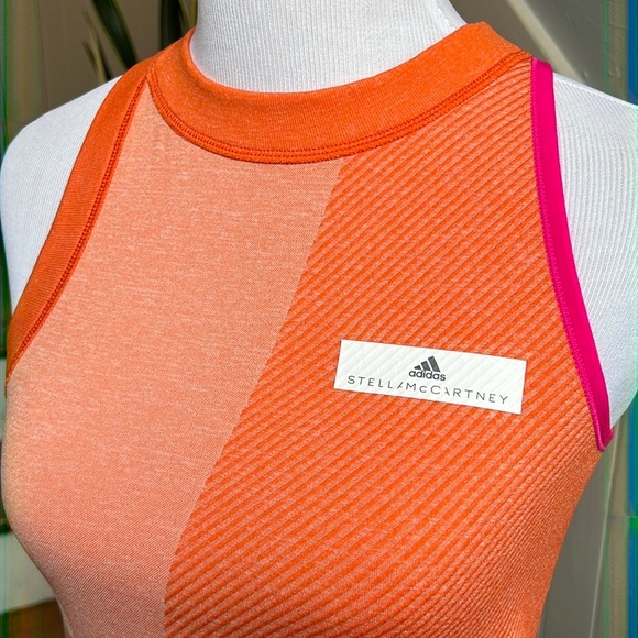 Adidas Stella McCartney New York Women's Tennis Tank Orange / Shock Pink - Picture 15 of 15